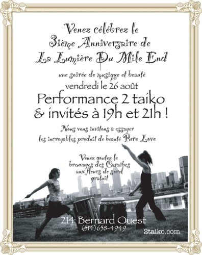3ième anniversaire de La Lumière du Mile End